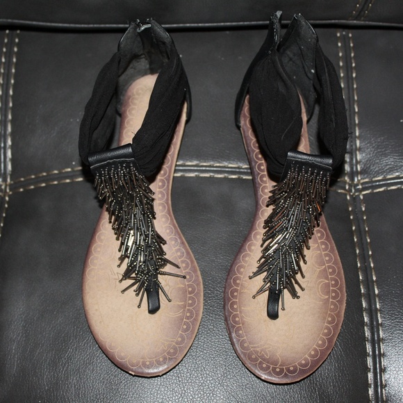 ⭐️CLEARANCE SALE⭐️Sexy Gladiator Style Black Sandals - Picture 1 of 8